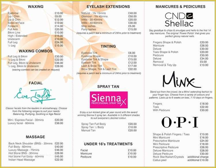 Beauty Price List Template Free Of Salon Receptionist Cover Cake Ideas and Designs
