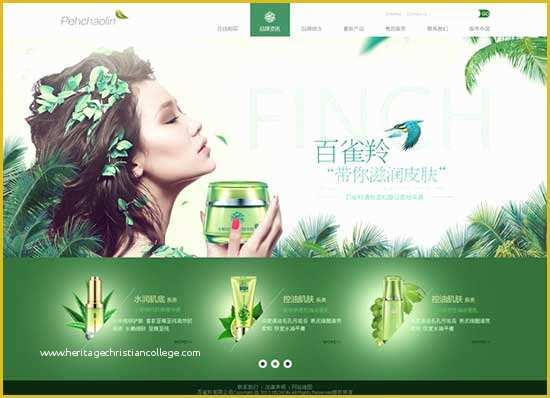 Beauty Products Website Templates Free Download Of Bai Que Ling Cosmetics Site Psd Template Web Design Free