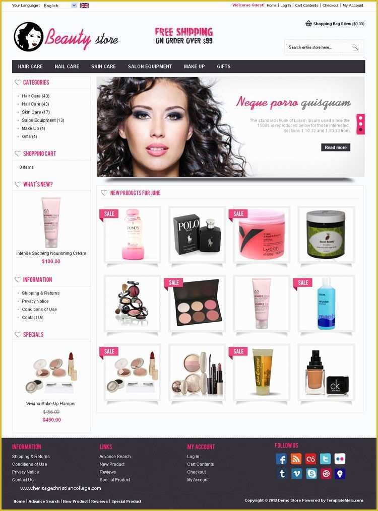 Beauty Products Website Templates Free Download Of Beauty Os Merce Template