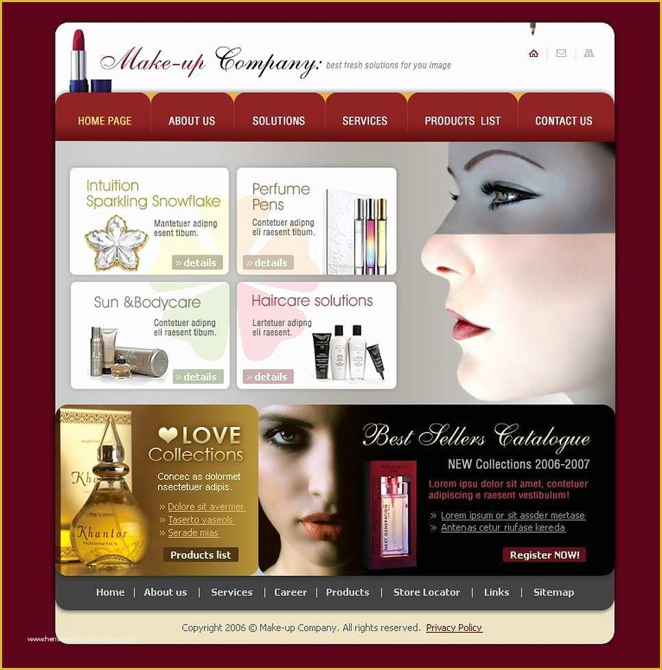 Beauty Products Website Templates Free Download Of Cosmetics Store Website Template