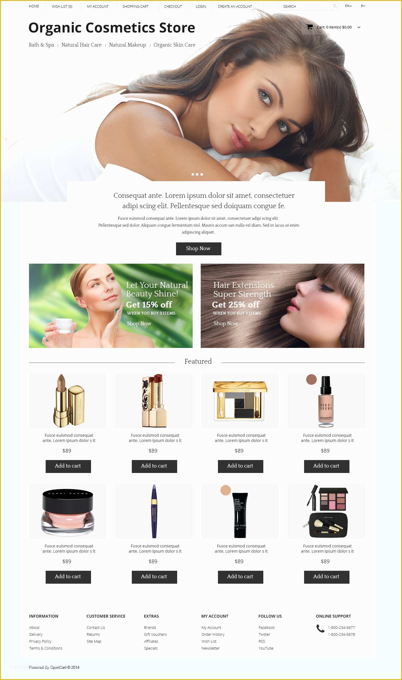 Beauty Products Website Templates Free Download Of organic Cosmetics Store Opencart Template