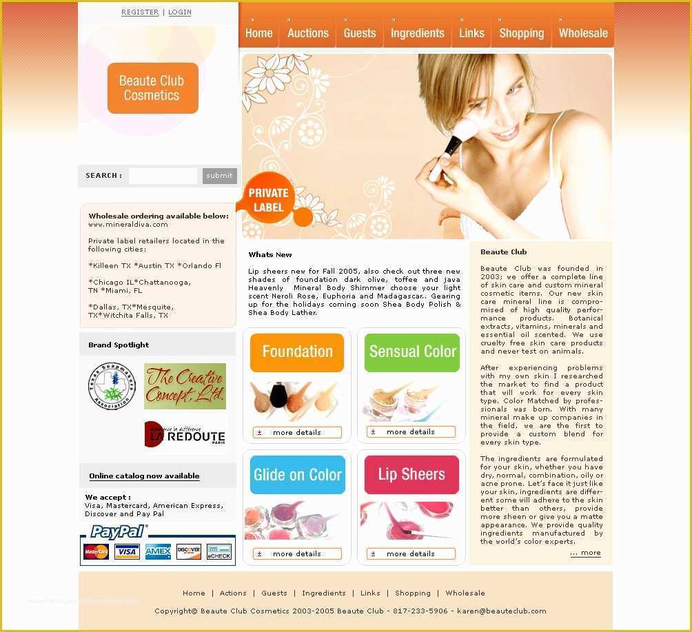 Beauty Products Website Templates Free Download Of Ready Cosmetic Site