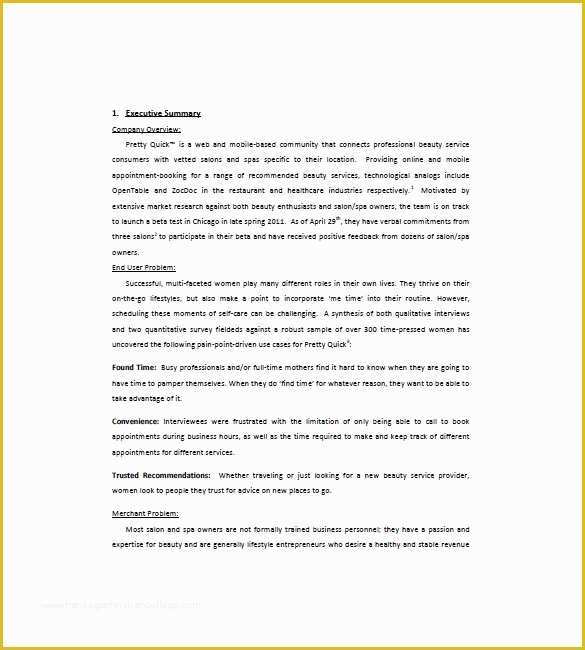 Beauty Salon Business Plan Template Free Of Business Plan Photography Example