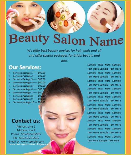 Beauty Salon Flyer Templates Free Of 25 Free Business Flyer Templates to Suit Your Business