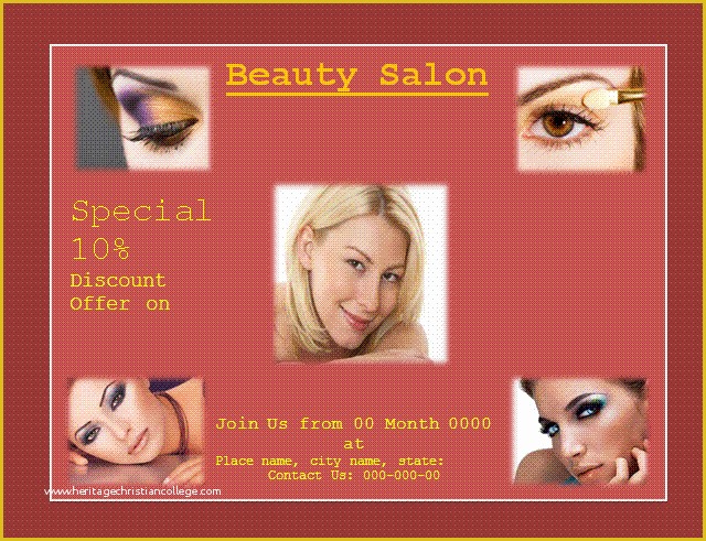 Beauty Salon Flyer Templates Free Of Beauty Parlour Certificate Design