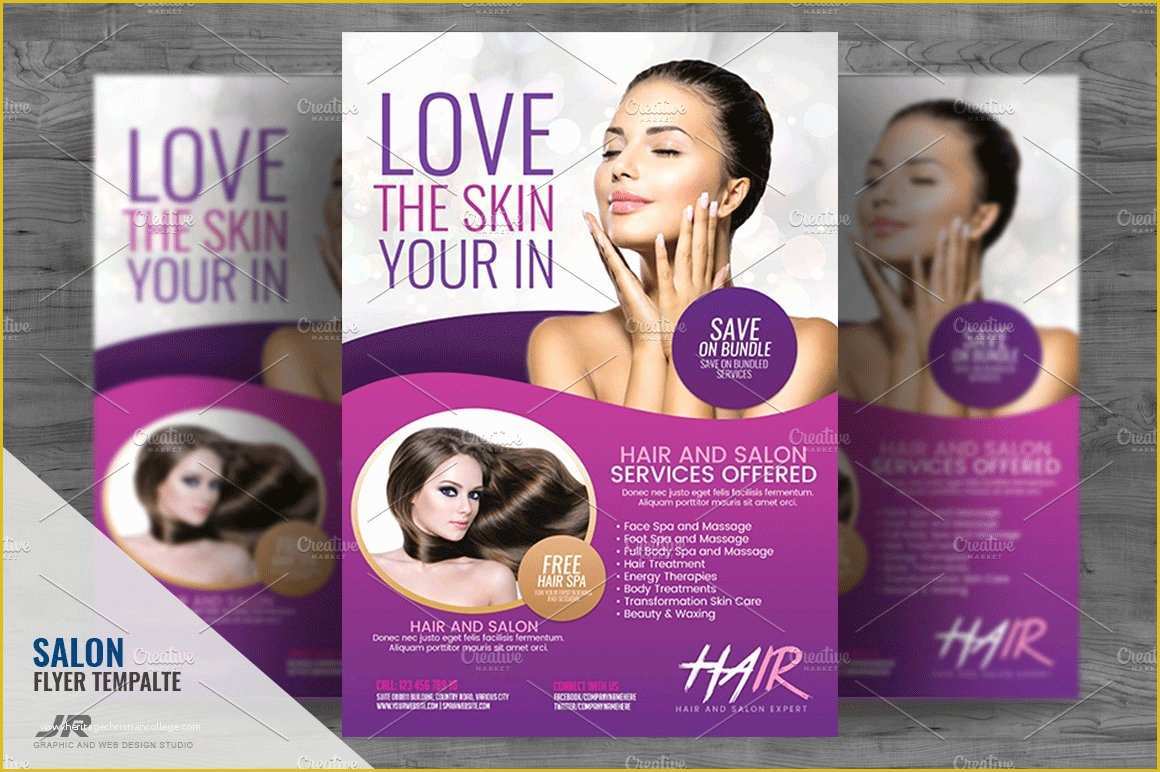 Beauty Salon Flyer Templates Free Of Beauty Salon Flyer Flyer Templates Creative Market