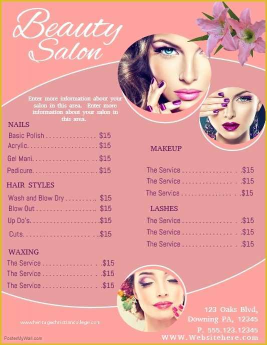 Beauty Salon Flyer Templates Free Of Beauty Template