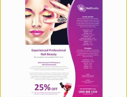 Beauty Salon Flyer Templates Free Of Nail Beauty Salon Flyer Template