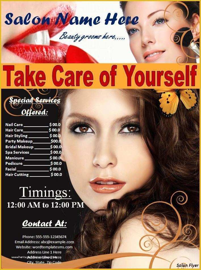 Beauty Salon Flyer Templates Free Of Salon Flyer Best Word Templates