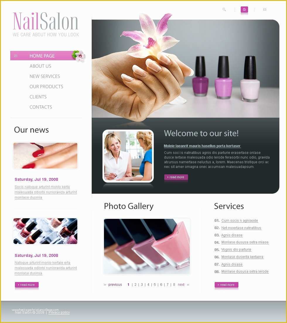 Beauty Spa Responsive Website Template Free Download Of Nail Salon Website Template
