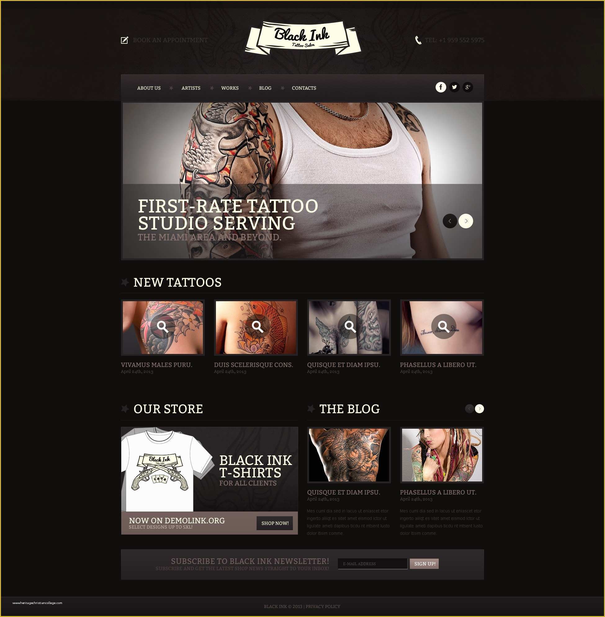 Beauty Spa Responsive Website Template Free Download Of Tattoo Salon Responsive Website Template