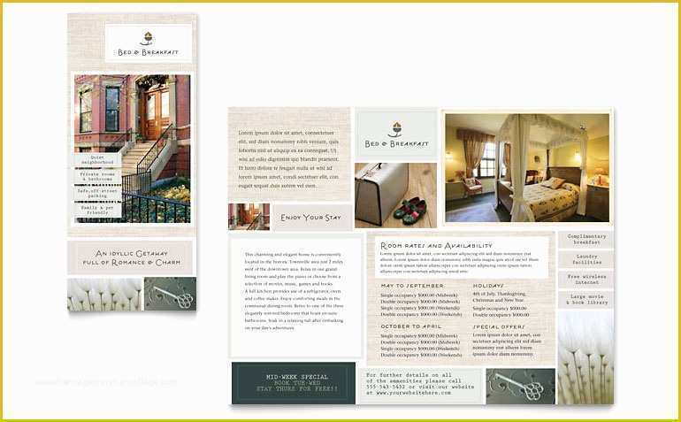 Bed and Breakfast Business Plan Template Free Of Bed &amp; Breakfast Motel Tri Fold Brochure Template Word