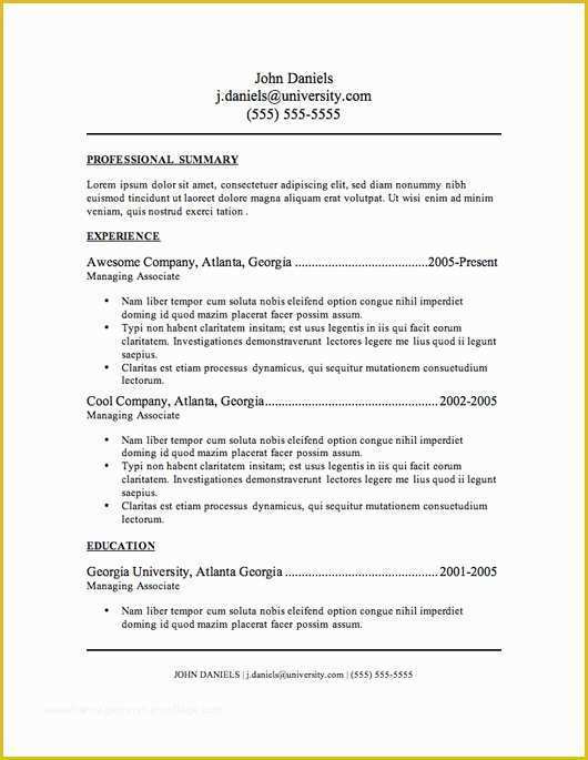 Beginner Resume Templates Free Of 12 Resume Templates for Microsoft Word Free Download