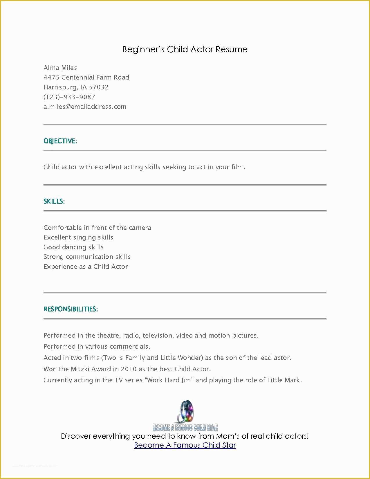 Beginner Resume Templates Free Of 35 Fast Beginner Resume Examples Si A – Resume Samples