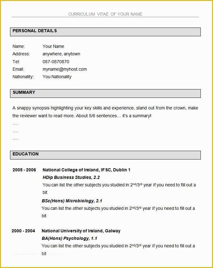 Beginner Resume Templates Free Of 70 Basic Resume Templates Pdf Doc Psd
