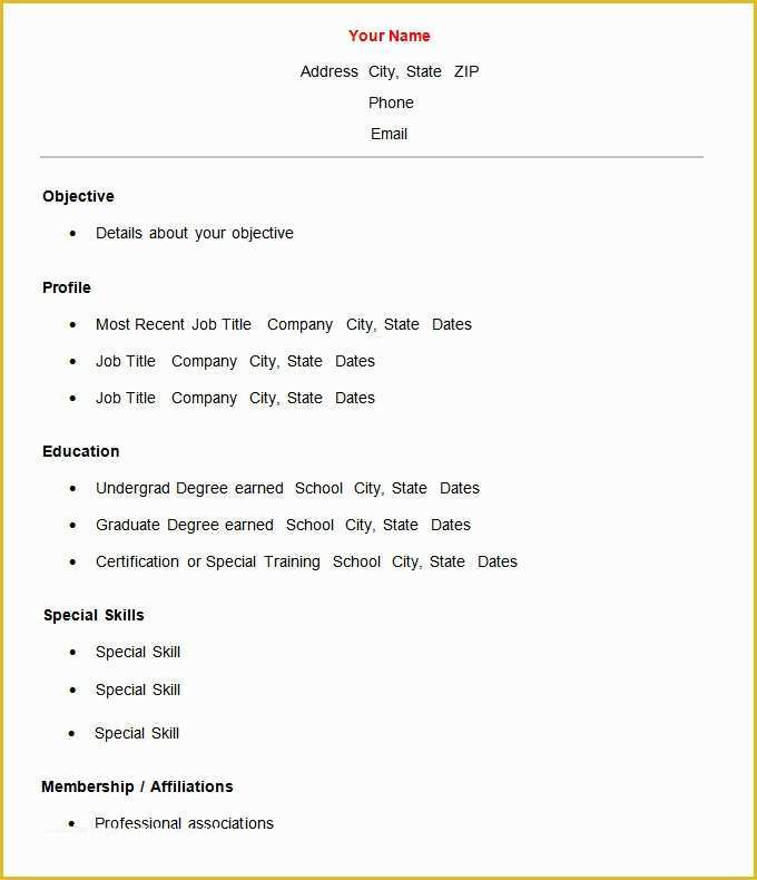 Beginner Resume Templates Free Of 70 Basic Resume Templates Pdf Doc Psd