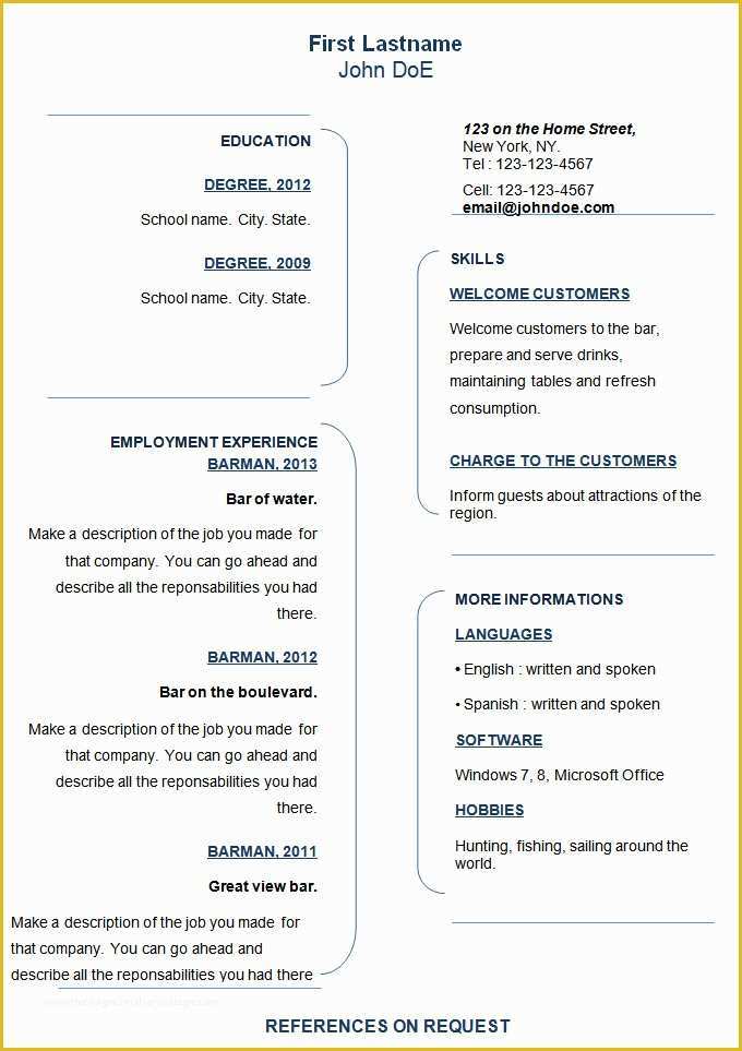 Beginner Resume Templates Free Of 70 Basic Resume Templates Pdf Doc Psd