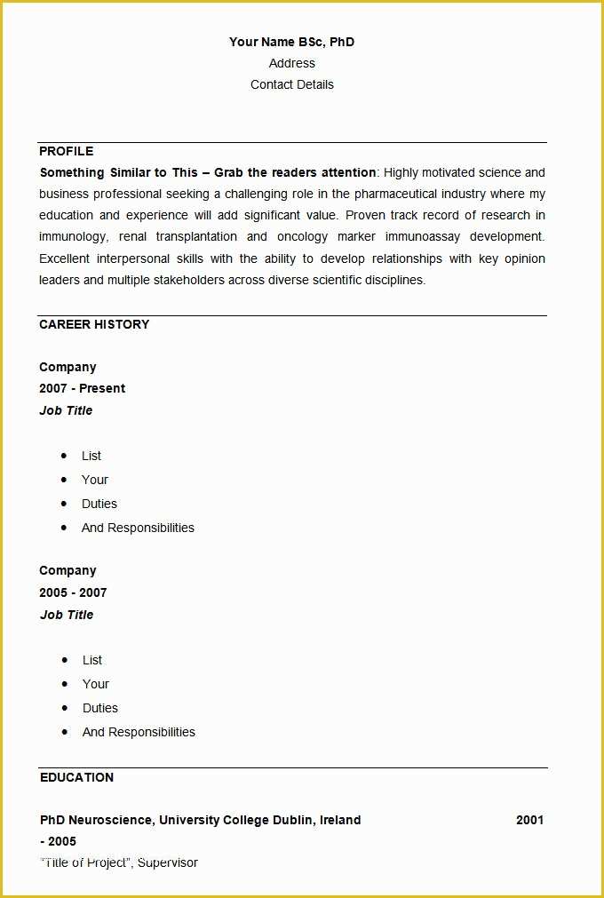 Beginner Resume Templates Free Of 70 Basic Resume Templates Pdf Doc Psd