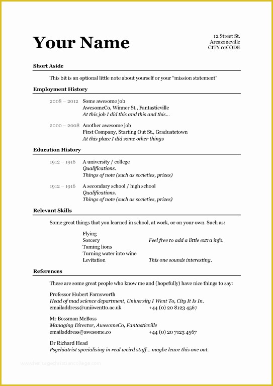 Beginner Resume Templates Free Of Basic Resume Template