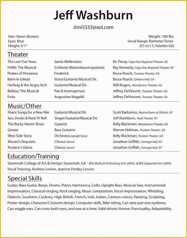 Beginner Resume Templates Free Of Beginner Acting Resume Best Resume Collection