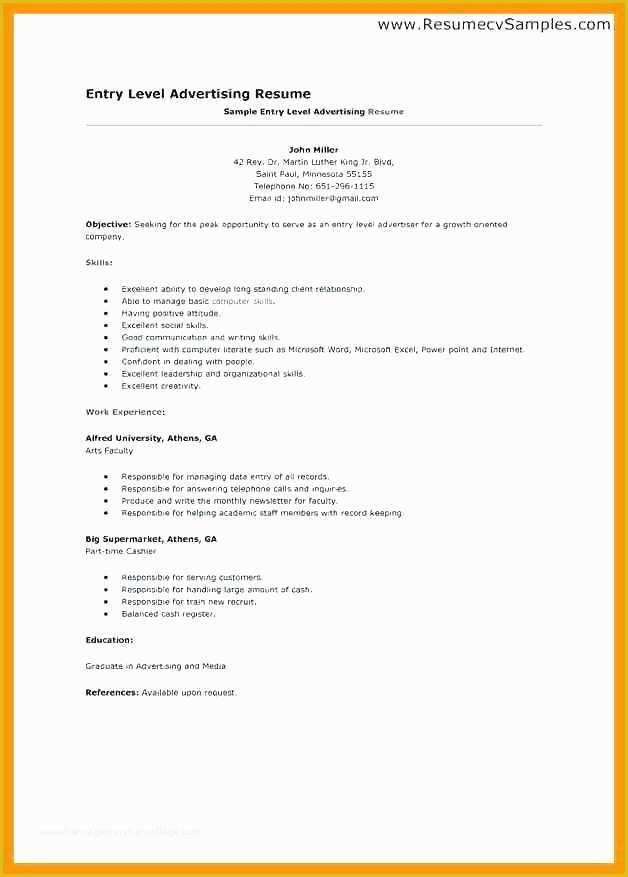 Beginner Resume Templates Free Of Entry Level Resume Samples 2017 Sample No Experience