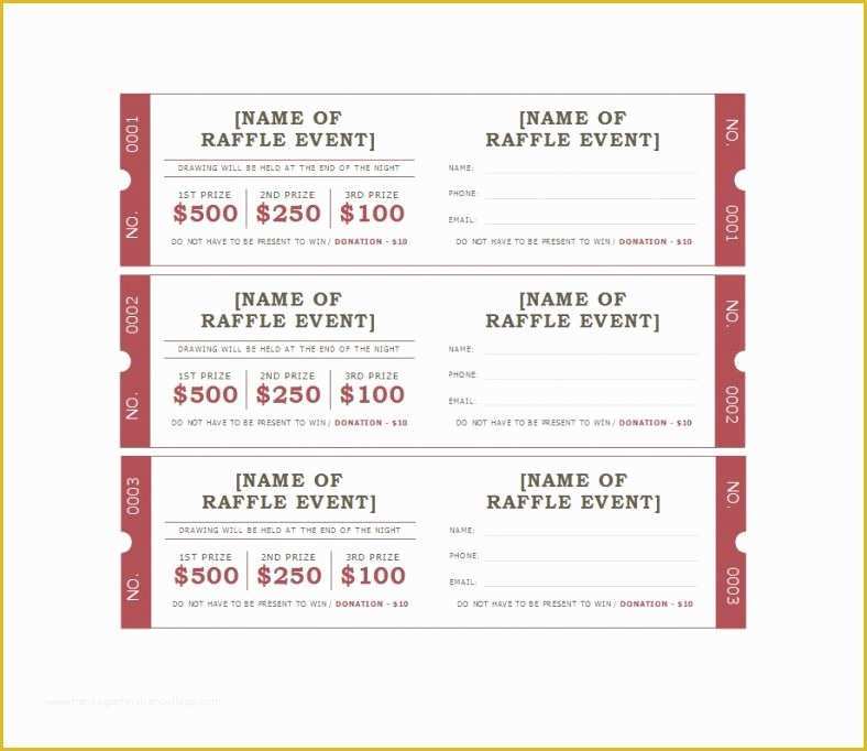 Benefit Ticket Template Free Of Blank Raffle Ticket Templates event Ticket Template