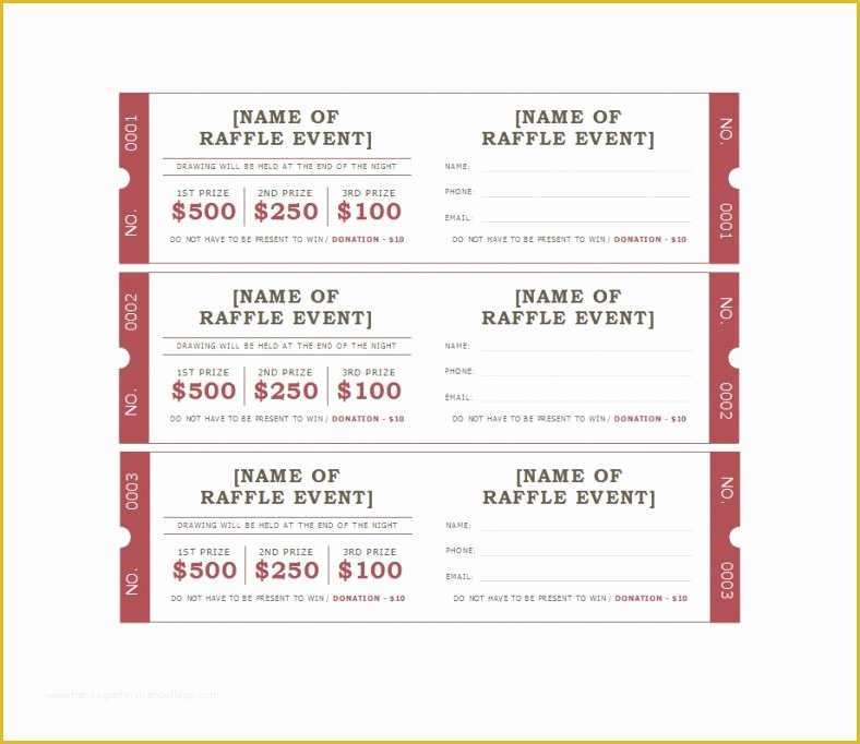 Benefit Ticket Template Free Of Blank Raffle Ticket Templates event Ticket Template