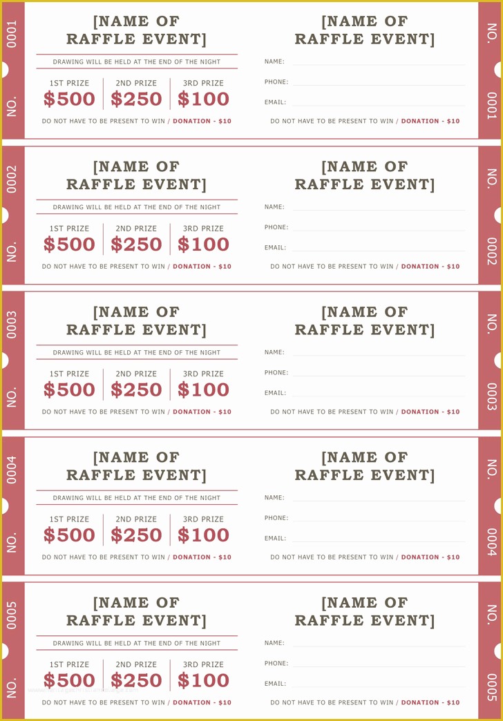 Benefit Ticket Template Free Of Raffle Ticket Template 2