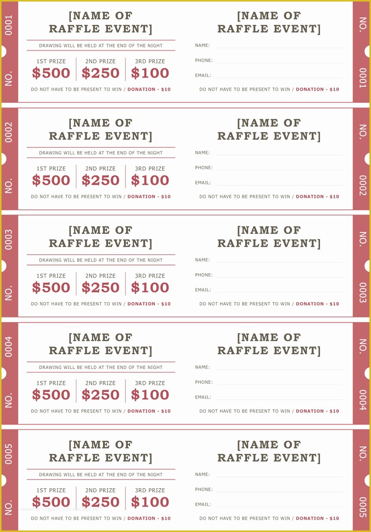 Benefit Ticket Template Free Of Raffle Ticket Template 2