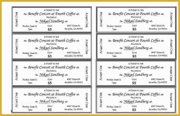 Benefit Ticket Template Free Of Ticket Template Word