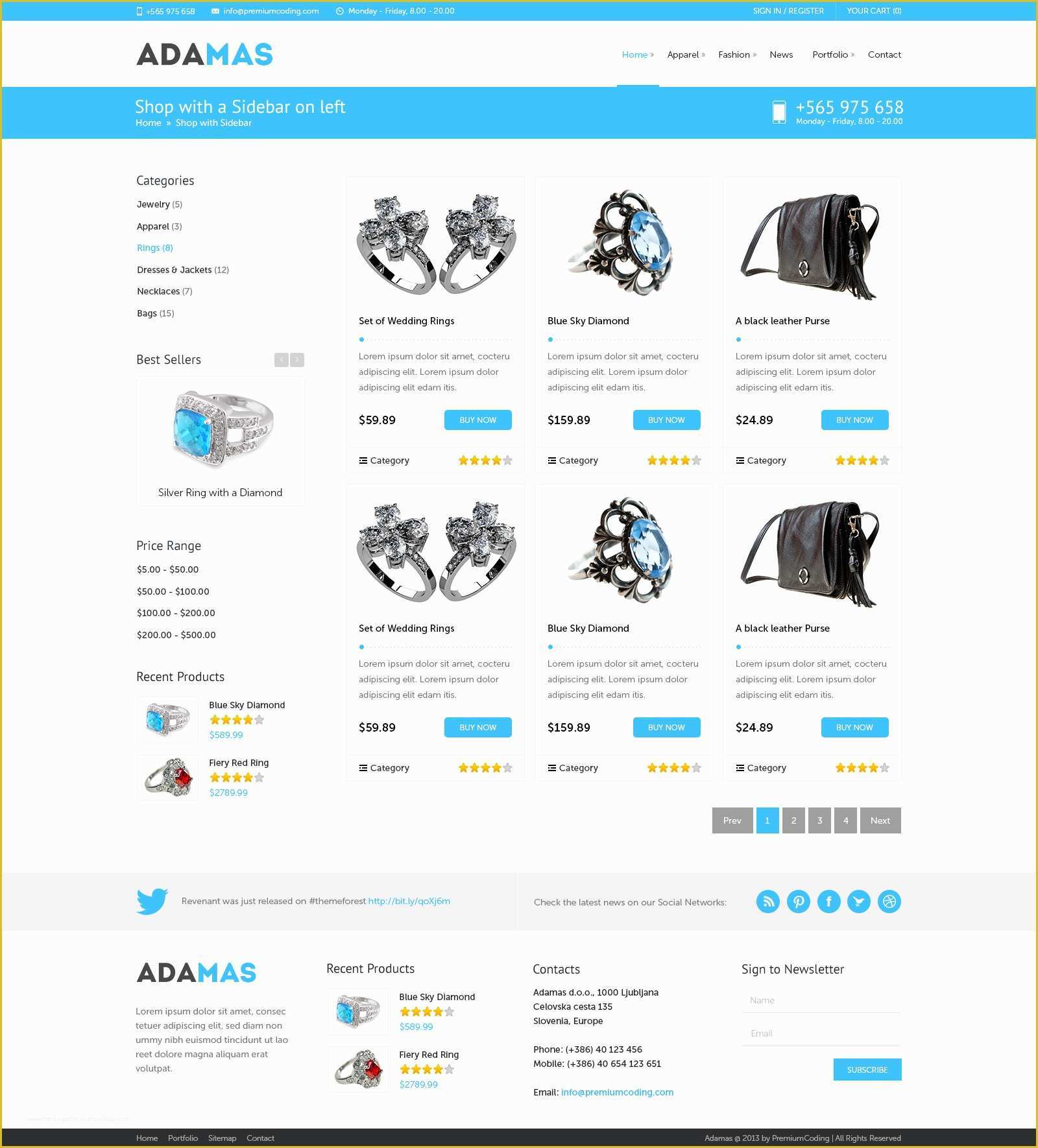 Best Ecommerce Website Templates Free Download Of Freebie Adamas E Merce Website Psd Template Premiumcoding