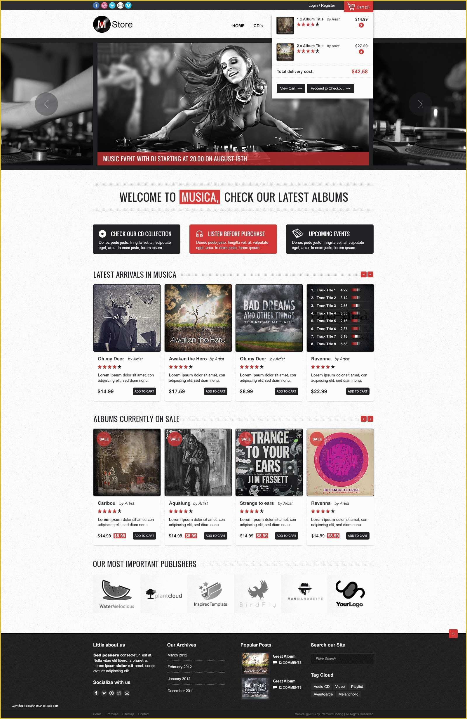 Best Ecommerce Website Templates Free Download Of Freebie Musica E Merce Website Template Psd
