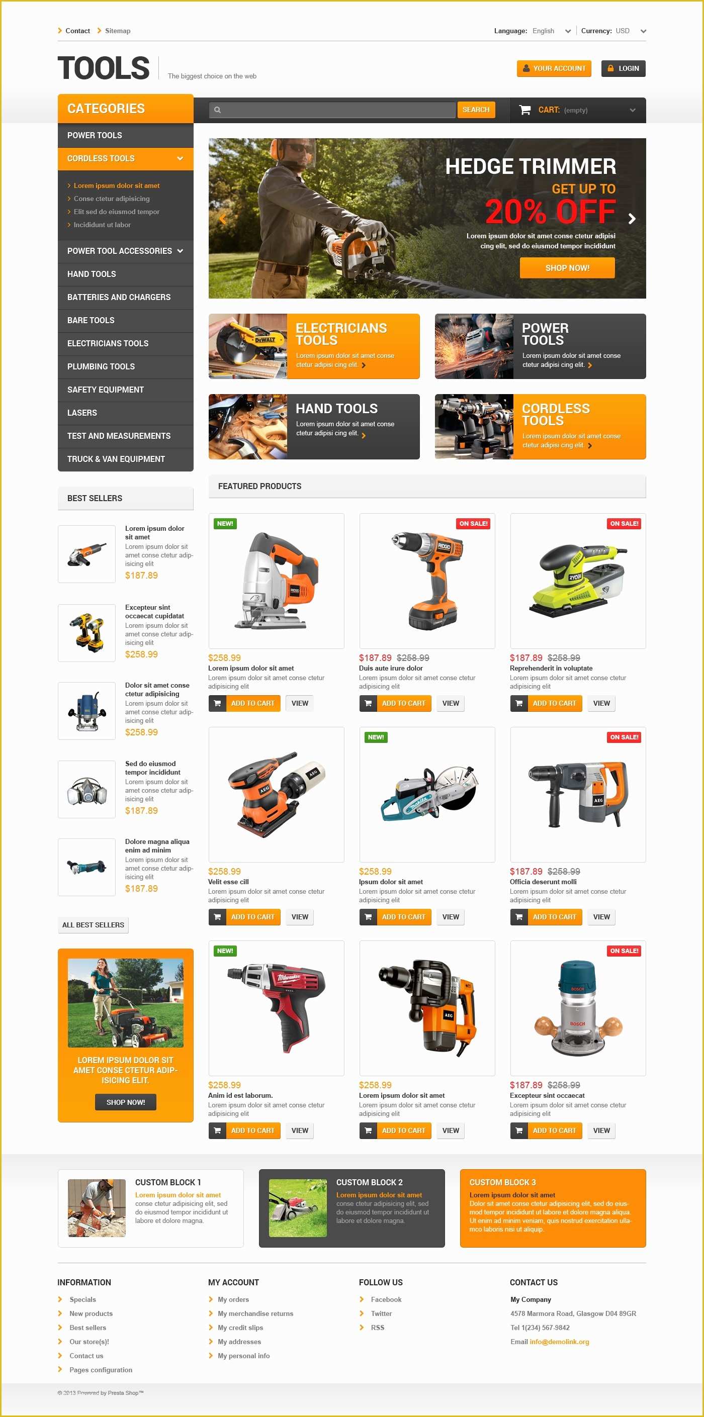 Best Ecommerce Website Templates Free Download Of Quality tools Prestashop theme