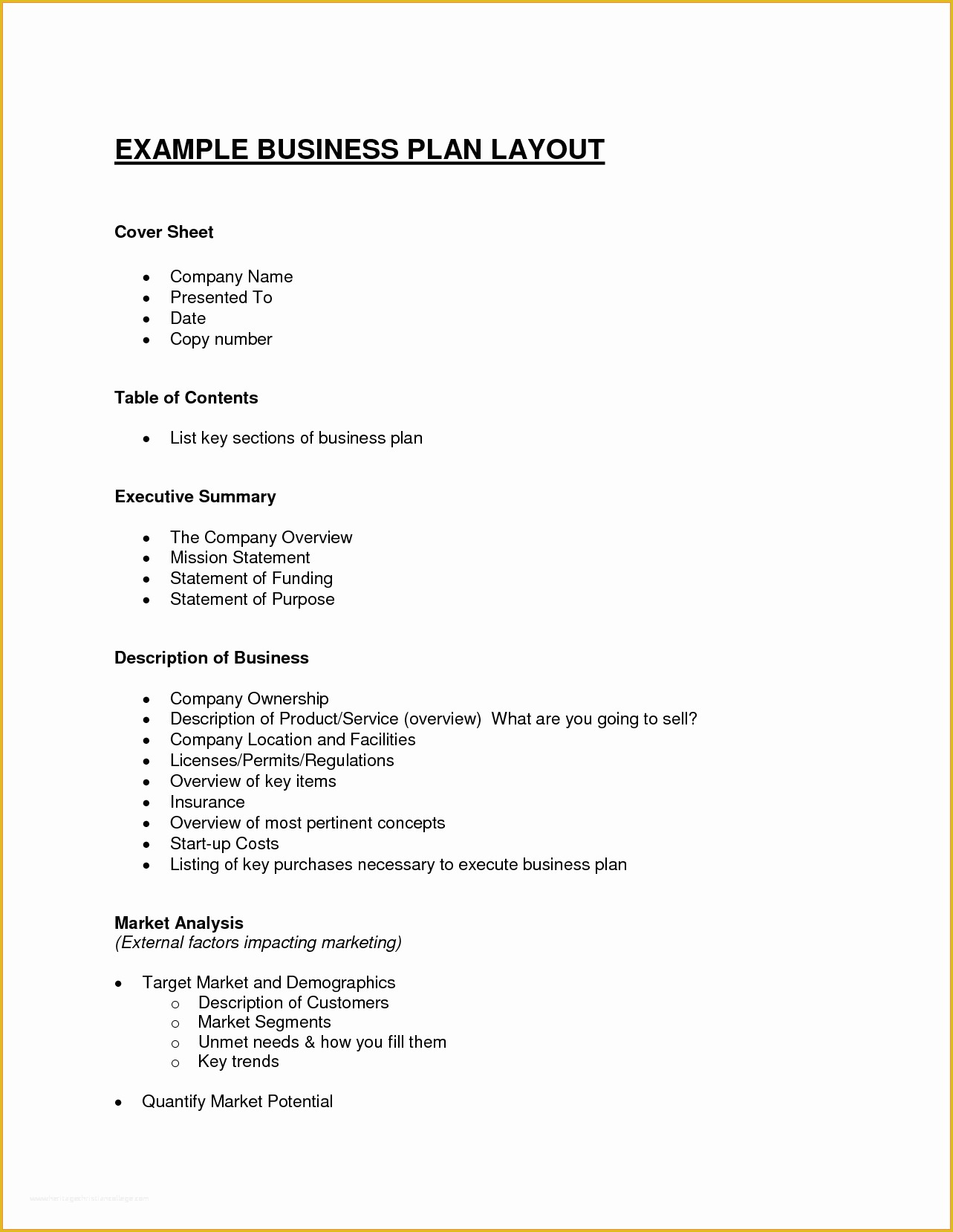 Best Free Business Plan Template Of 7 Business Plan Proposal Outline