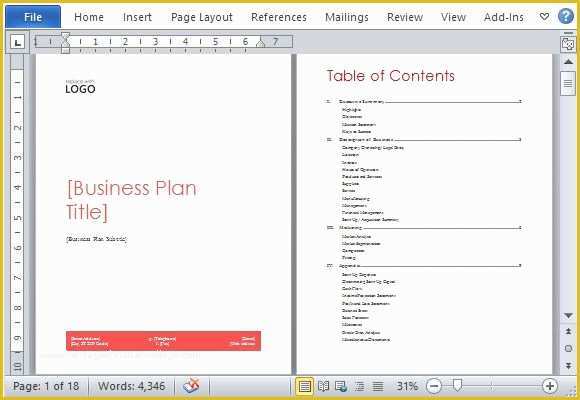 Best Free Business Plan Template Of Business Plan Template for Microsoft Word