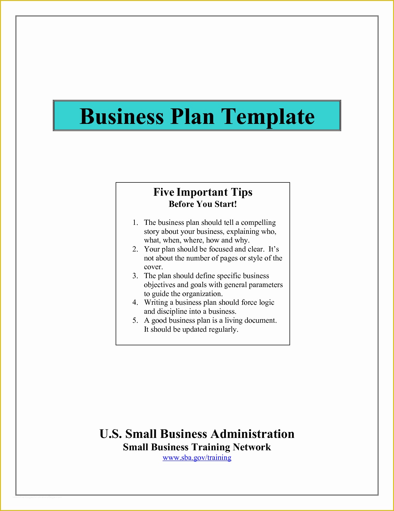 Best Free Business Plan Template Of Sba Business Plan Template