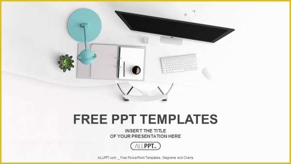 Best Free Business Powerpoint Templates Of top View Of Office Supplies On Table Powerpoint Templates