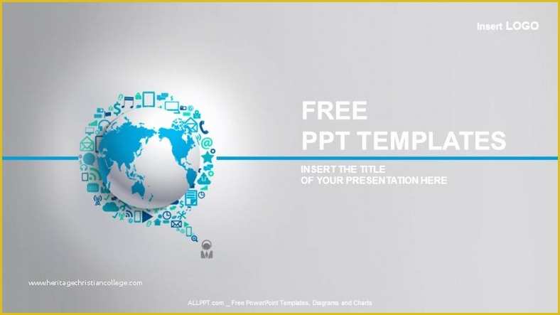 Best Free Business Powerpoint Templates Of World Globe with App Icon Business Ppt Templates
