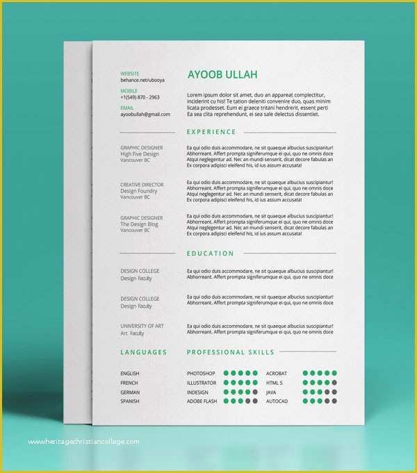 Best Free Cv Templates Of 10 Best Free Resume Cv Templates In Ai Indesign & Psd