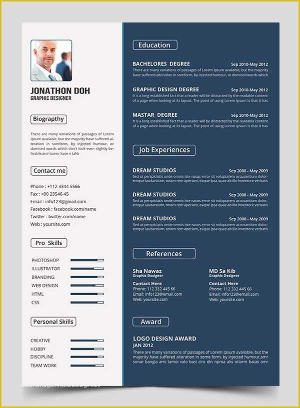 Best Free Cv Templates Of Free Resume Psd Template Psd Free Stuff