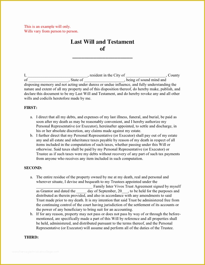 Best Free Last Will and Testament Template Of Best S Of A Sample Last Testament Sample Last