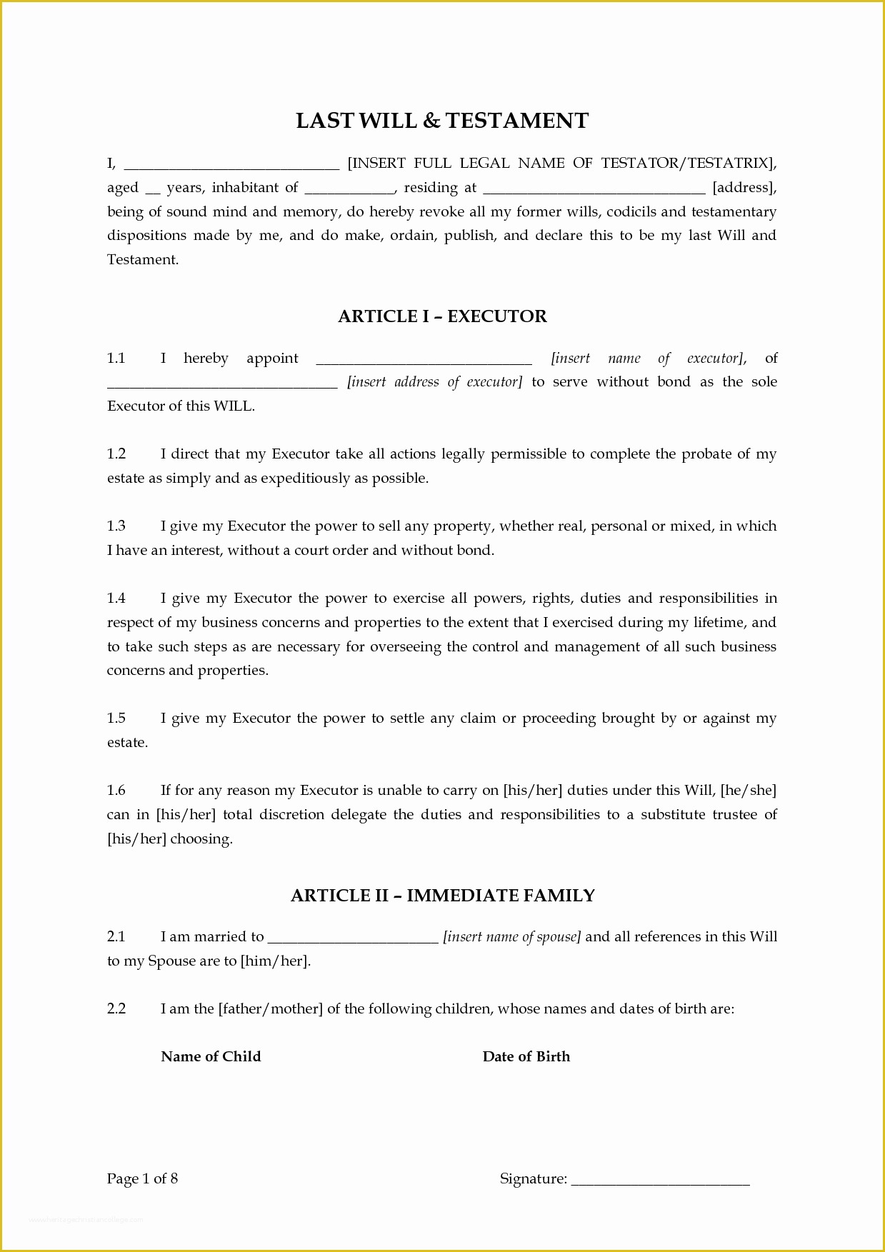 Best Free Last Will and Testament Template Of Best S Of Blank Last Will form Free Sample Last