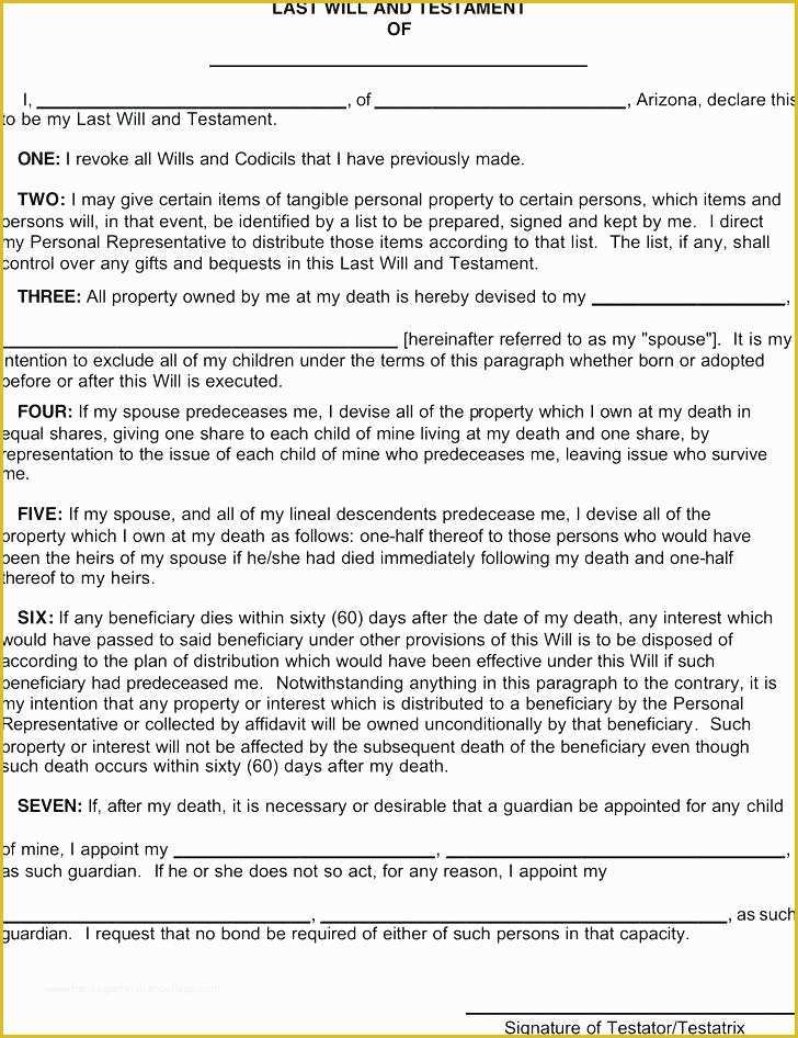 Best Free Last Will and Testament Template Of Last Will and Testament forms Templates Template Lab