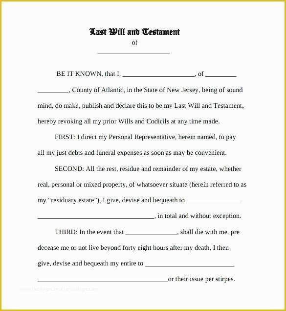 Best Free Last Will and Testament Template Of Last Will and Testament forms Templates Template Lab