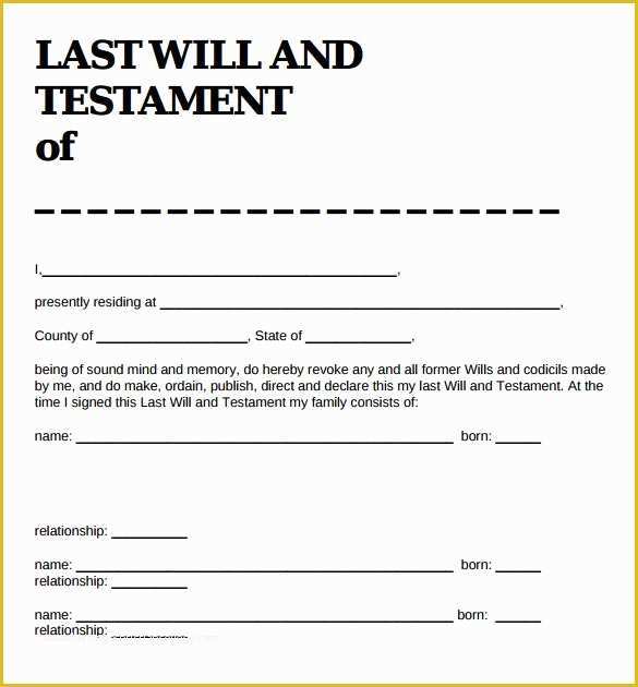 Best Free Last Will and Testament Template Of Last Will and Testament Sample