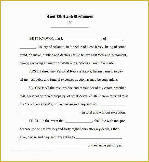 Best Free Last Will and Testament Template Of Last Will and Testament Template