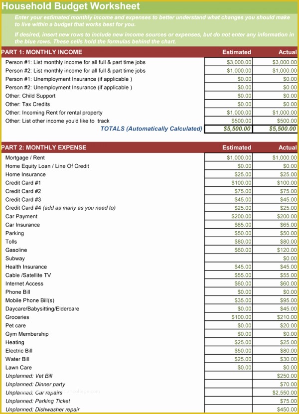 Best Free Monthly Budget Template Of Free Monthly Bud Spreadsheet Excel Bud Templates