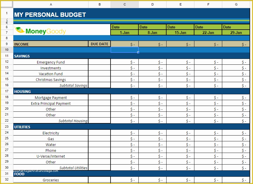 Best Free Monthly Budget Template Of Free Monthly Bud Spreadsheet