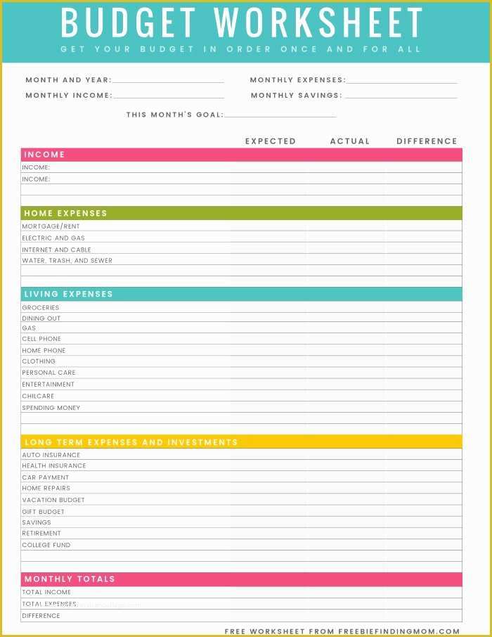 Best Free Monthly Budget Template Of Printable Monthly Expense Sheet Free