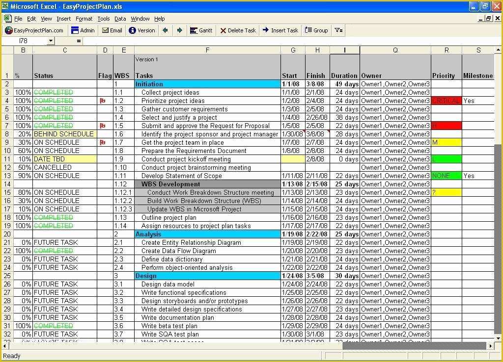 Best Free Project Management Excel Templates Of Project Plan Template Excel